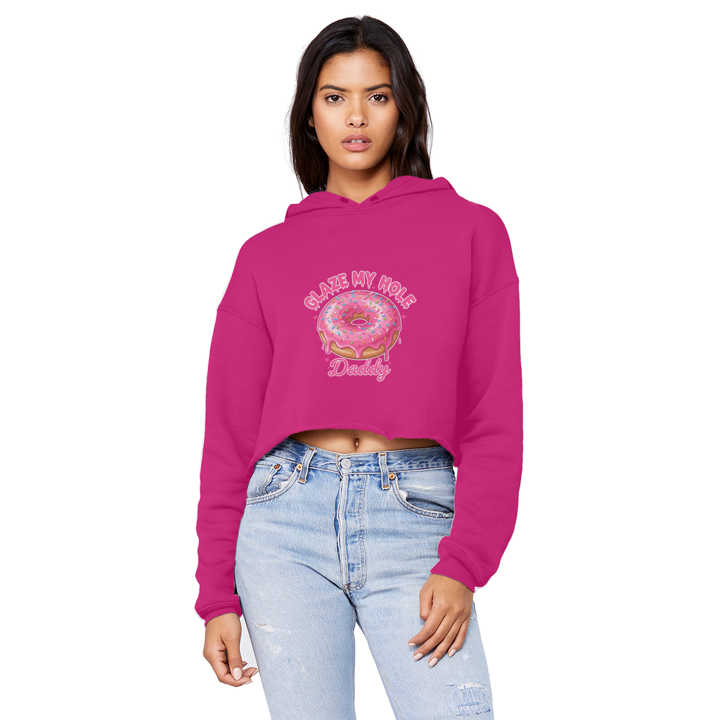 AOC Cropped Raw Edge Boyfriend Hoodie