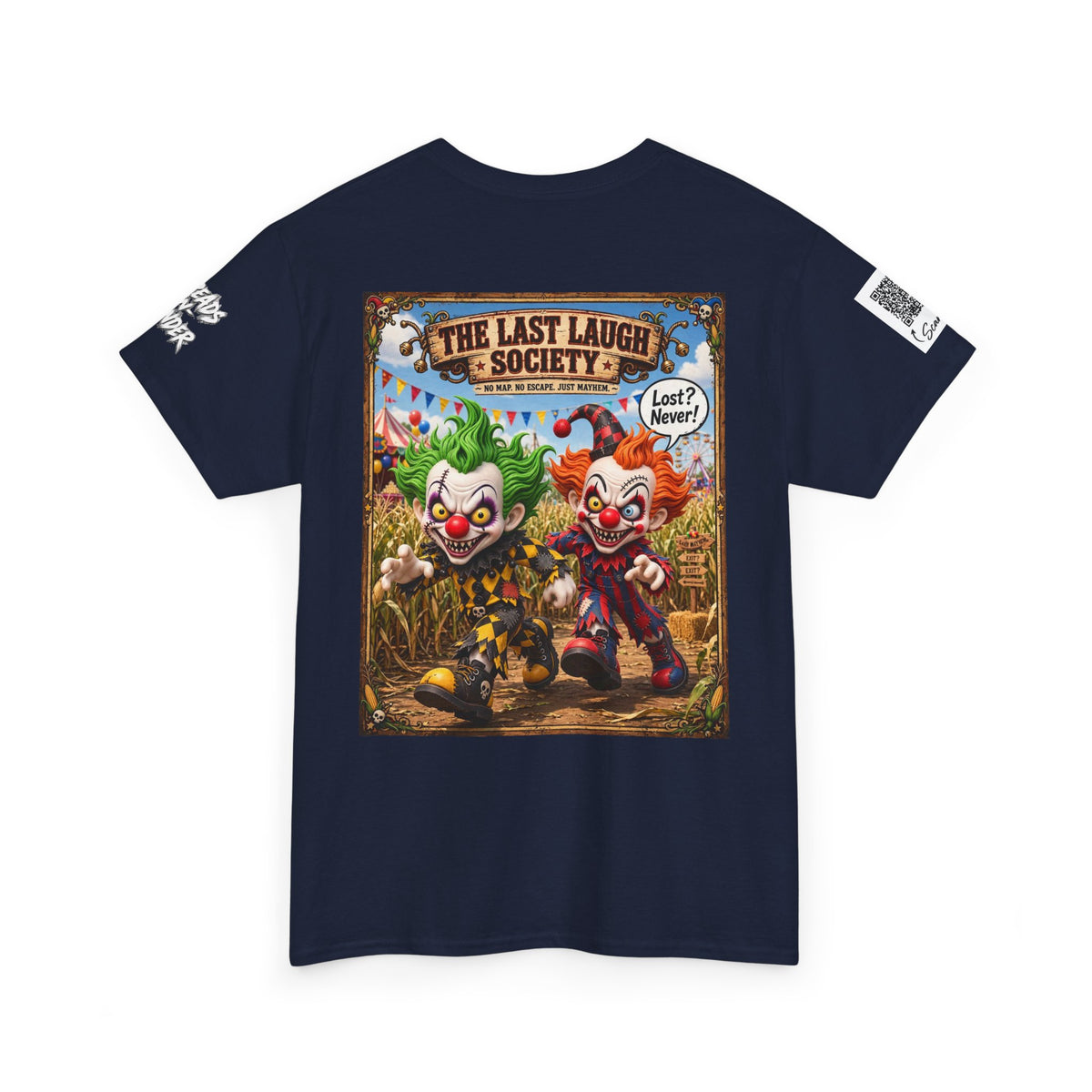 The Last Laugh Society Tee #128 — Carnival Clown Horror Graphic T-Shirt