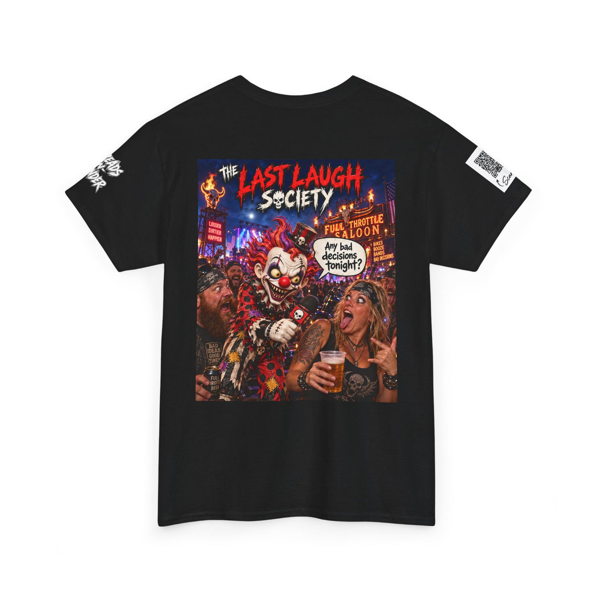 The Last Laugh Society Tee #131 — Carnival Clown Horror Graphic T-Shirt