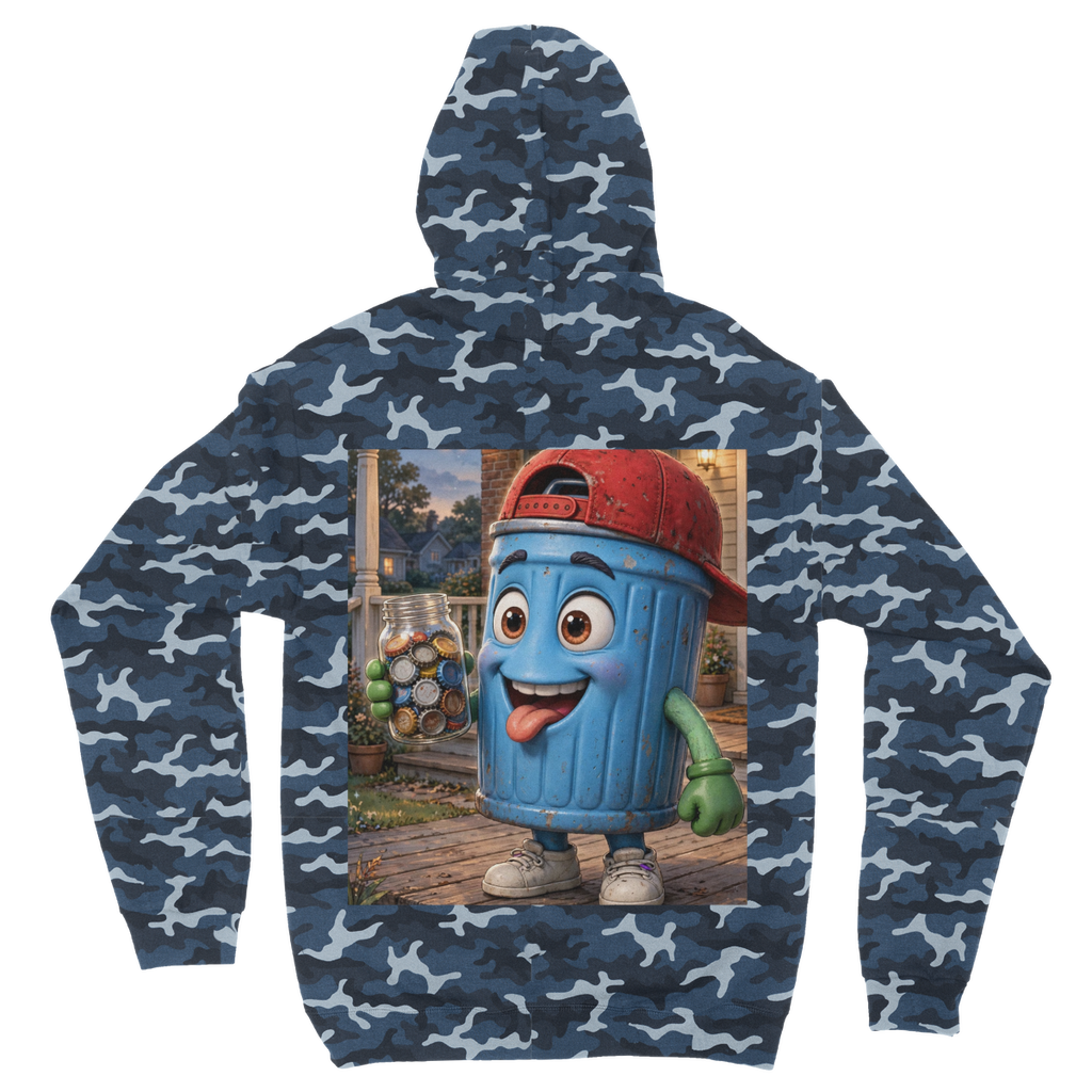 Trash Can Row Camouflage Adult Hoodie