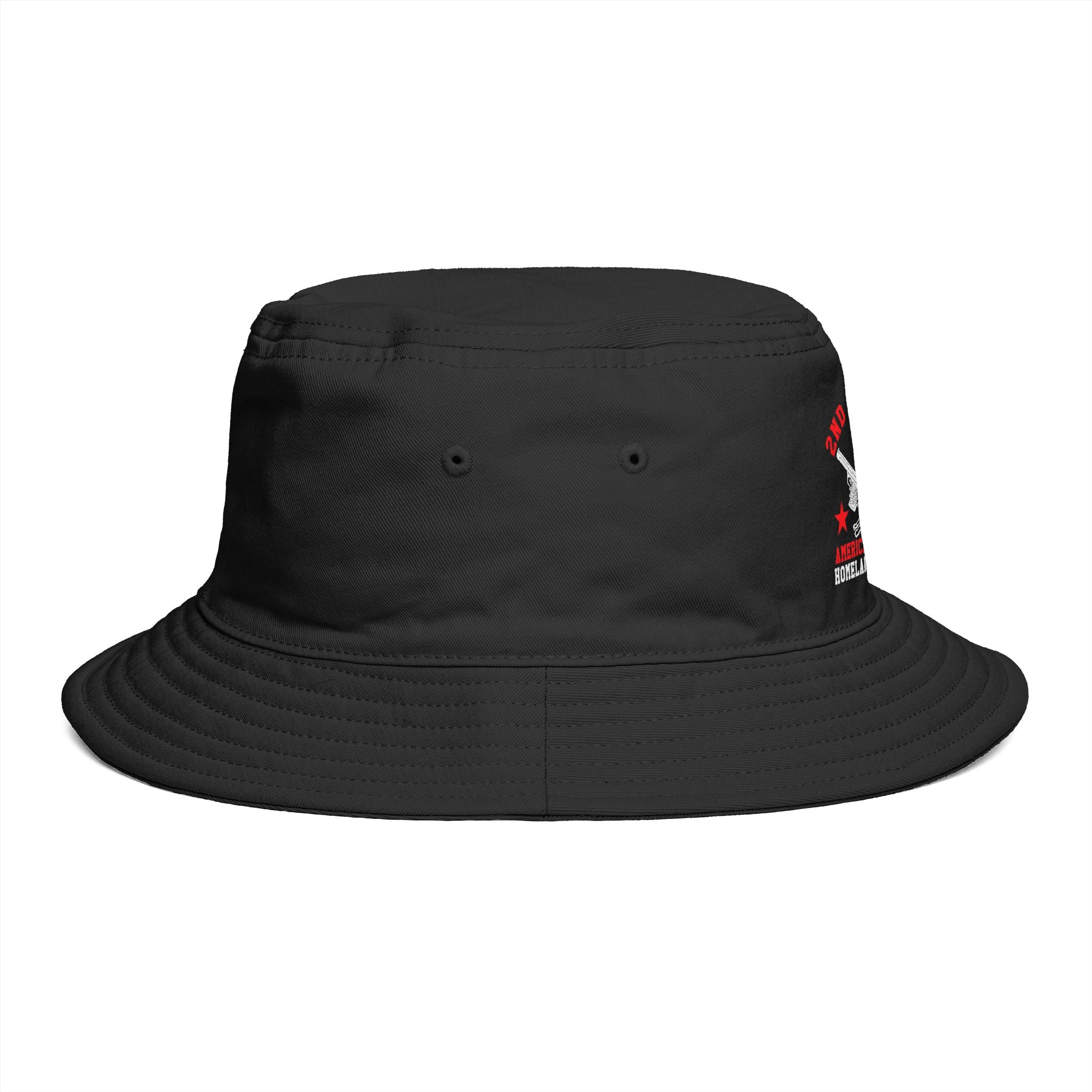 Bucket Hat - Red Liesbovt Homeland Security Skull Logo