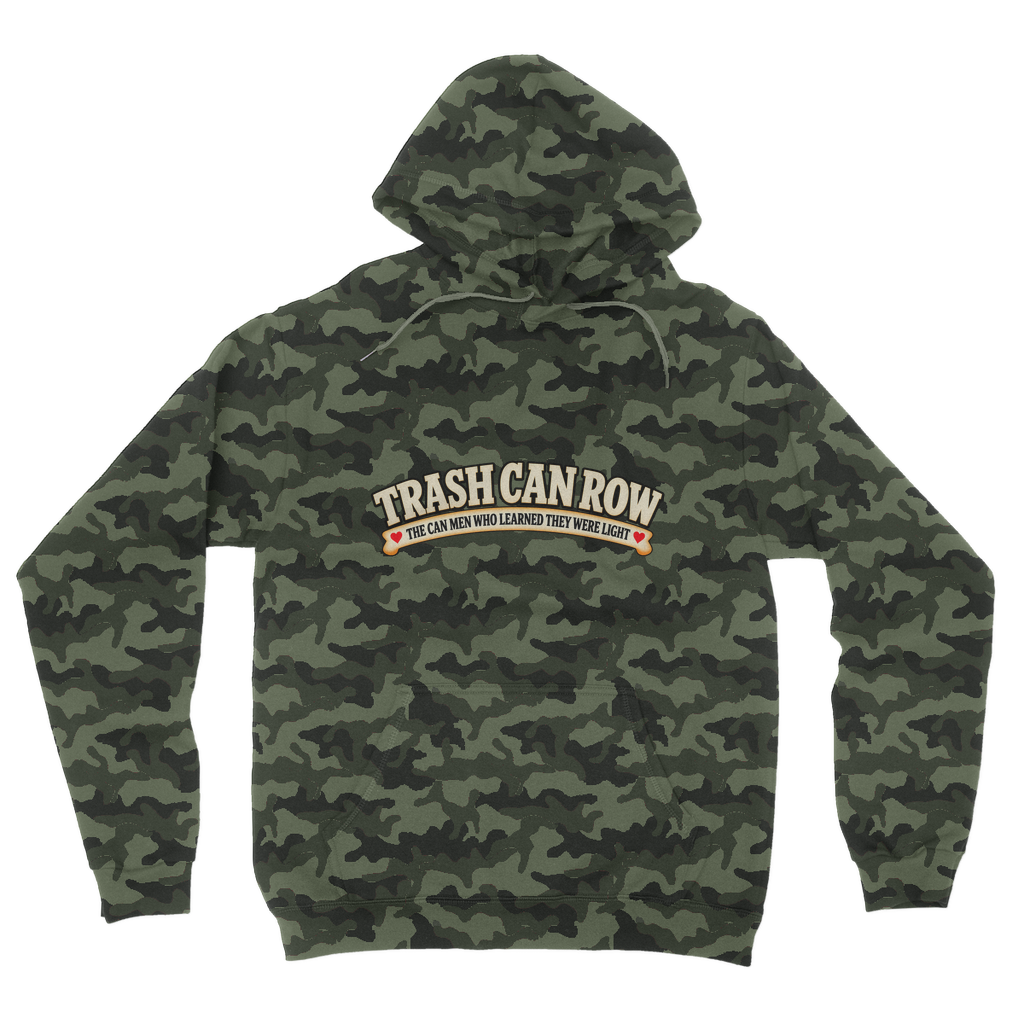 Trash Can Row Camouflage Adult Hoodie