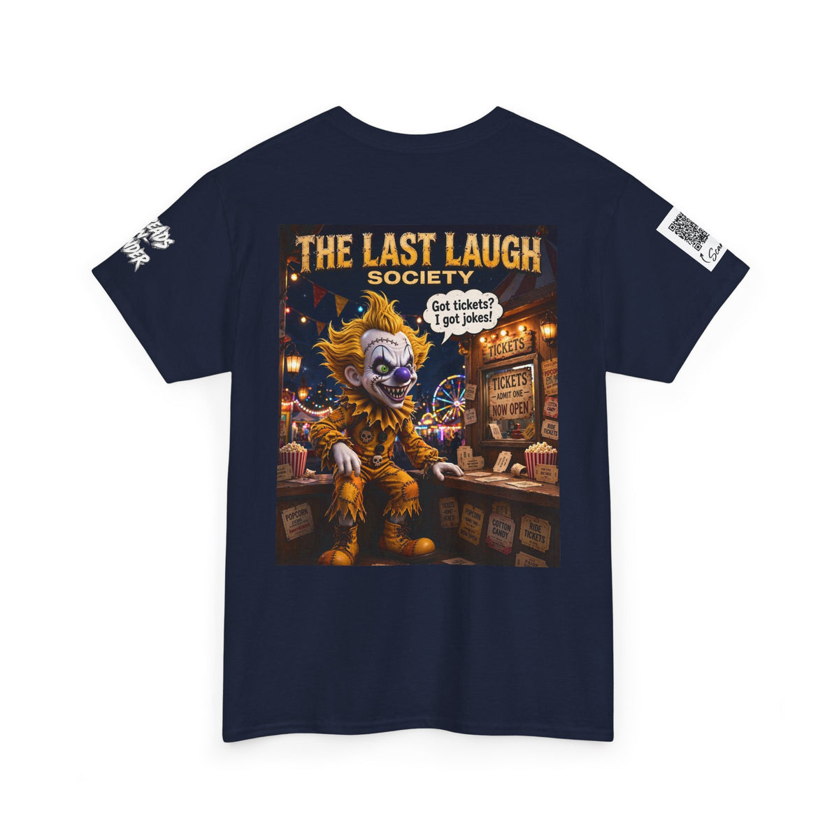 The Last Laugh Society Tee #164 — Carnival Clown Horror Graphic T-Shirt