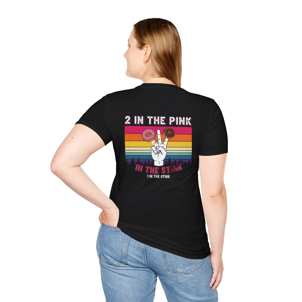 2 In The Pink Donut Peace Sign T‑Shirt — Retro Rainbow Dessert Graphic Tee