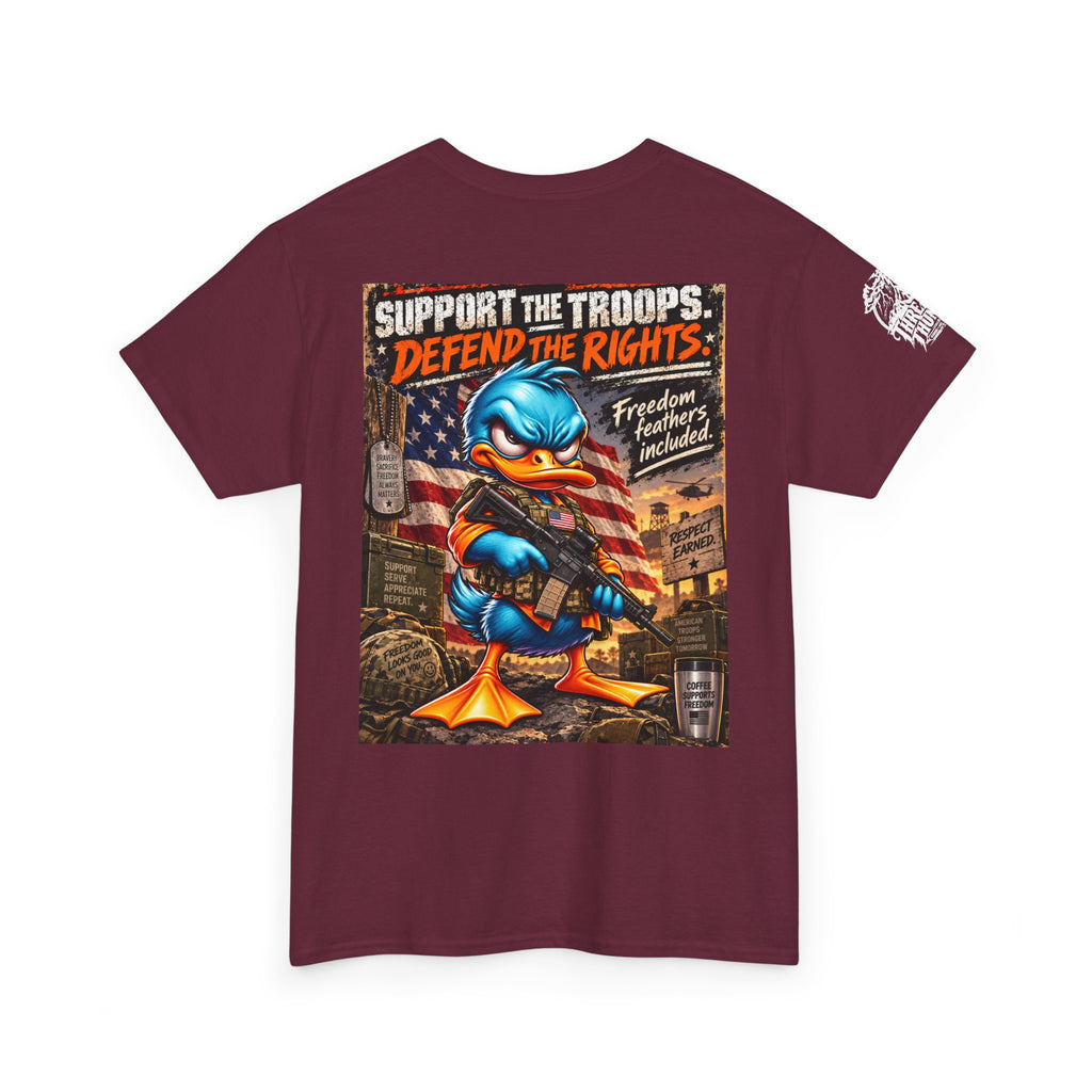 Support the Troops, Defend the Rights Back Graphic Tee