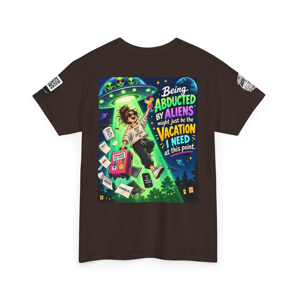 Alien Abduction Vacation — Out of Office Back Graphic Tee