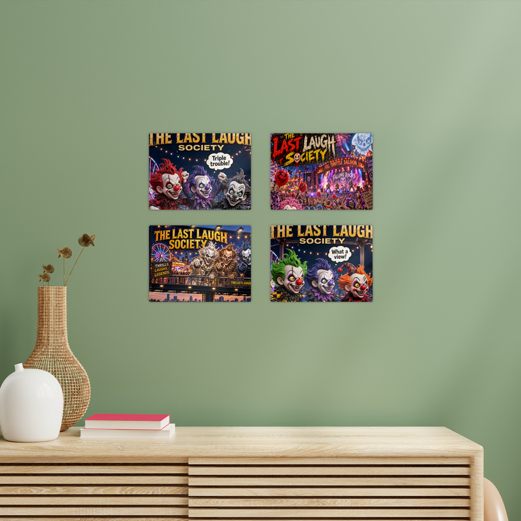 The Last Laugh Society Rectangle Wall Tiles Set of 4