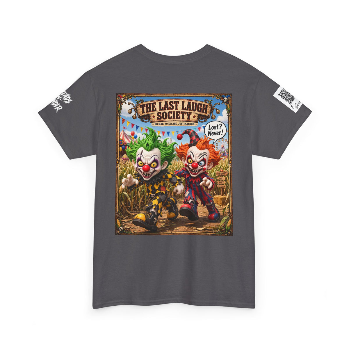 The Last Laugh Society Tee #128 — Carnival Clown Horror Graphic T-Shirt