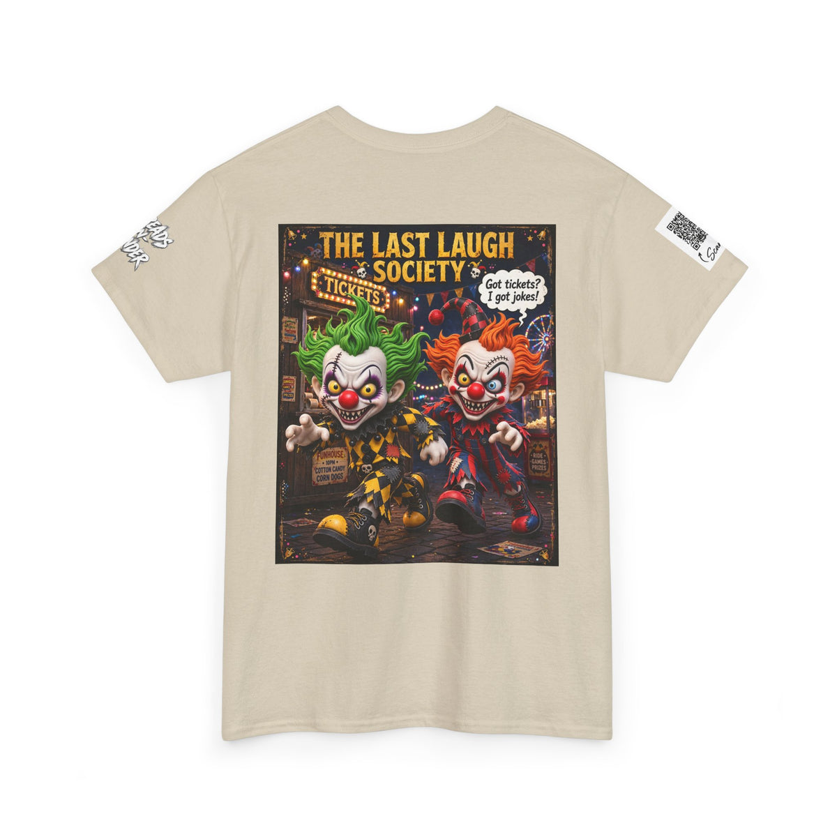 The Last Laugh Society Tee #135 — Carnival Clown Horror Graphic T-Shirt