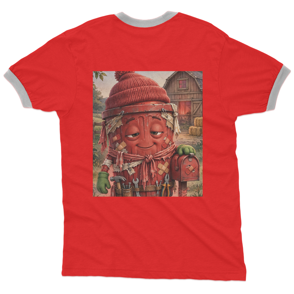 Trash Can Row Adult Ringer T-Shirt