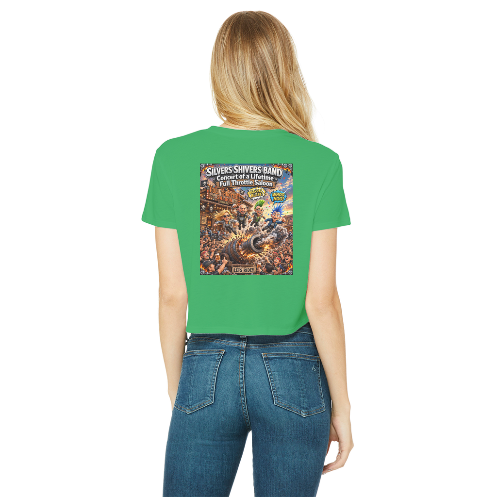 The Silver Shivers Band Classic Women's Cropped Raw Edge T-Shirt