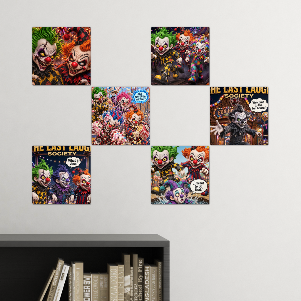 The Last Laugh Society Square Wall Tiles Set of 6
