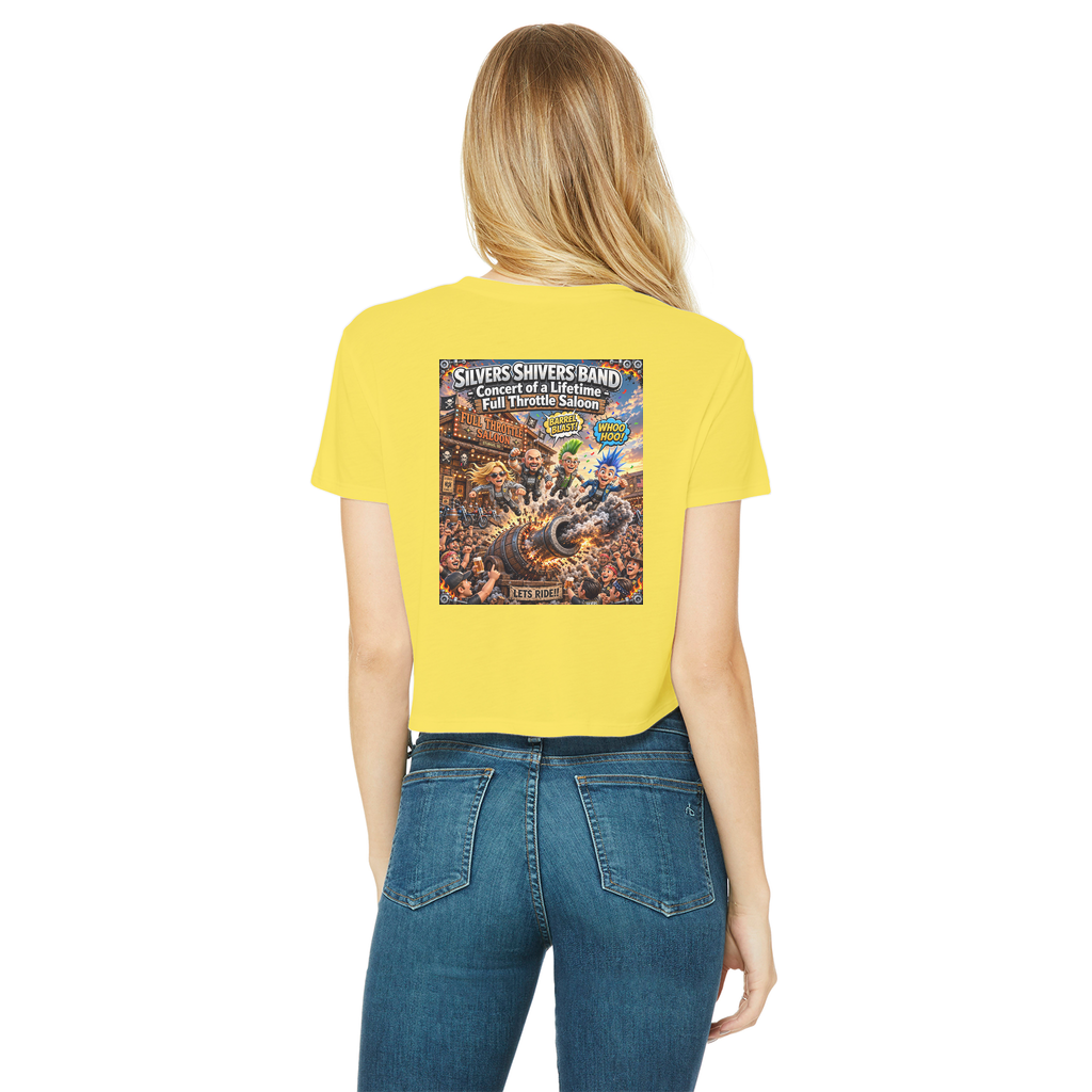 The Silver Shivers Band Classic Women's Cropped Raw Edge T-Shirt