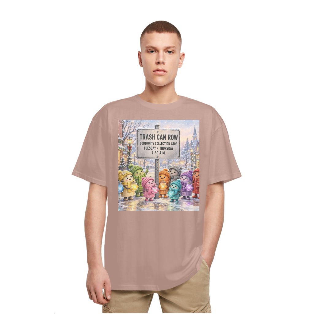 Trash Can Row Heavy Oversized T-Shirt