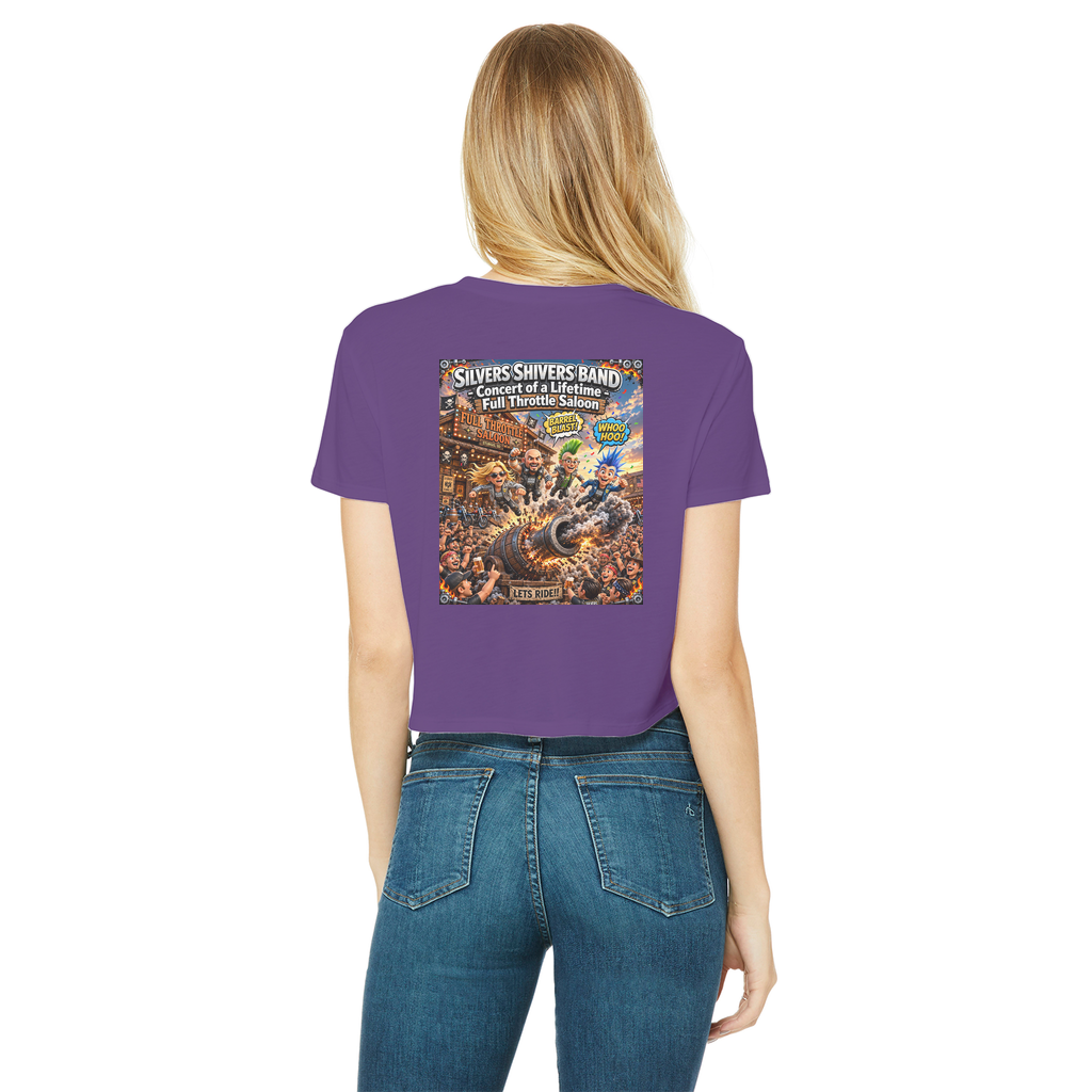 The Silver Shivers Band Classic Women's Cropped Raw Edge T-Shirt