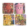 Trash Can Row Hardboard Coaster Set of 4