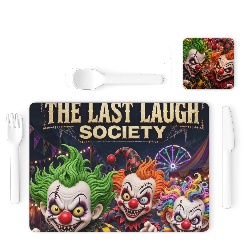 The Last Laugh Society Single Placemat and Coaster Set