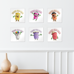 TRASH CAN MAN Square Wall Tiles Set of 6