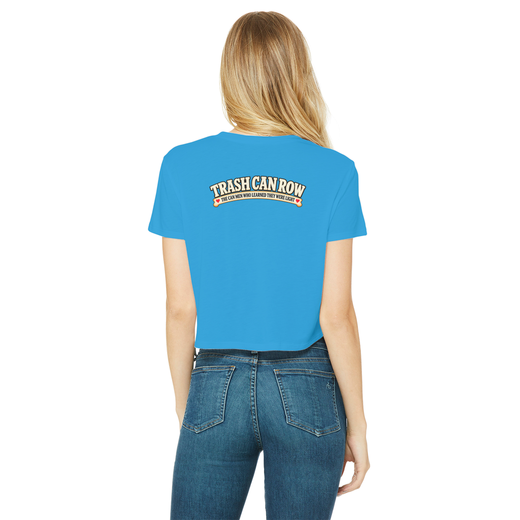 Trash Can Row – Classic Women's Cropped Raw Edge T-Shirt
