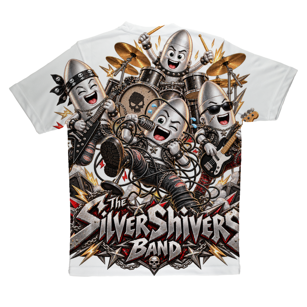 The Silver Shivers Band Sublimation Performance Adult T-Shirt
