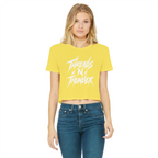 Falling Rocks COllection Classic Women's Cropped Raw Edge T-Shirt