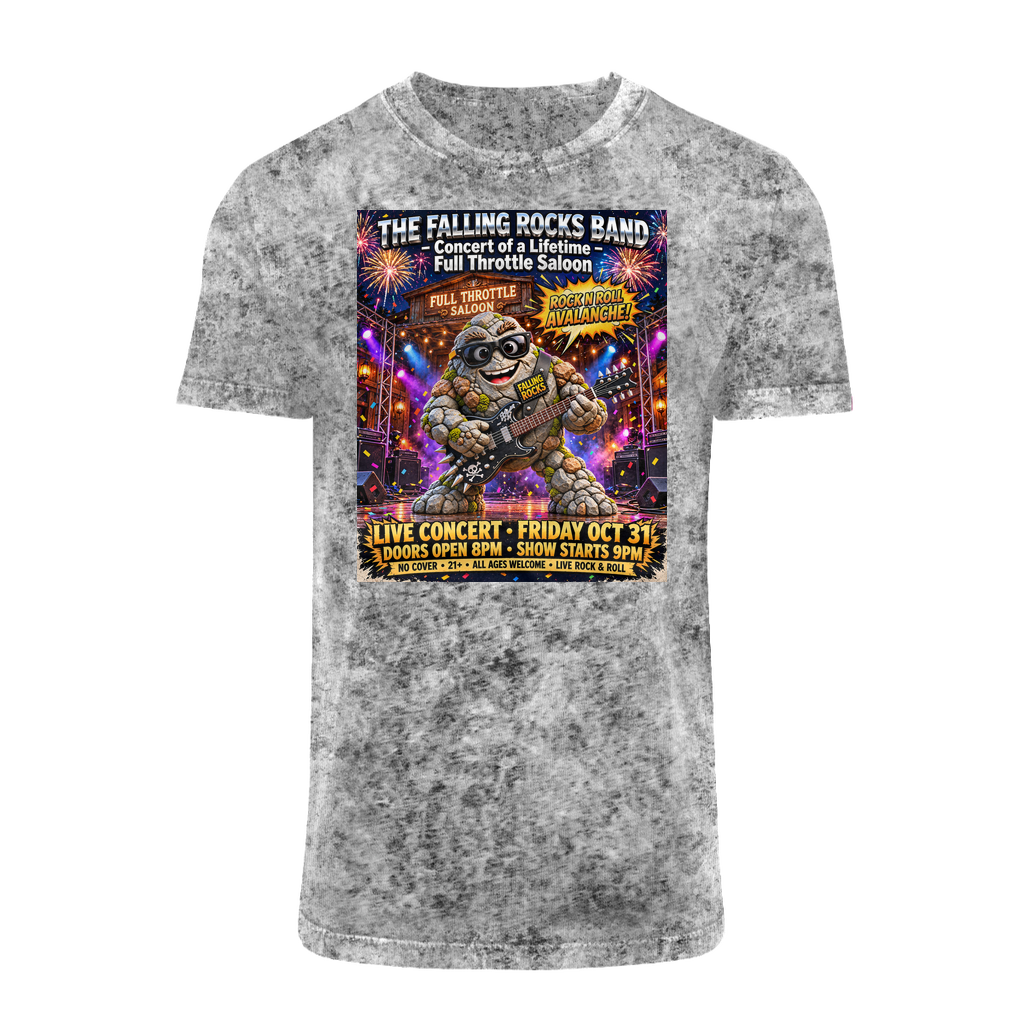 Falling Rocks Collection Acid Washed T-Shirt