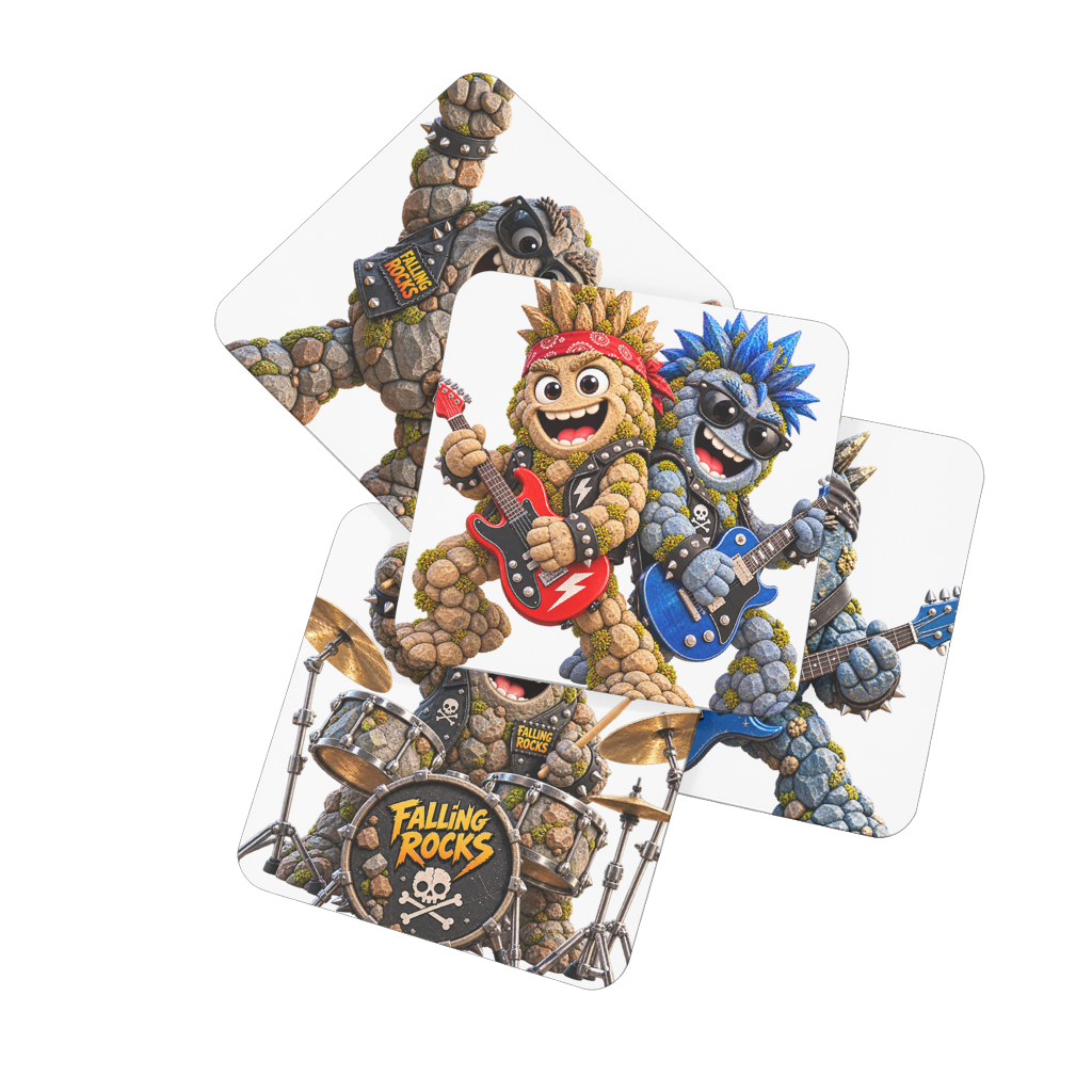 Falling Rocks COllection Hardboard Coaster Set of 4