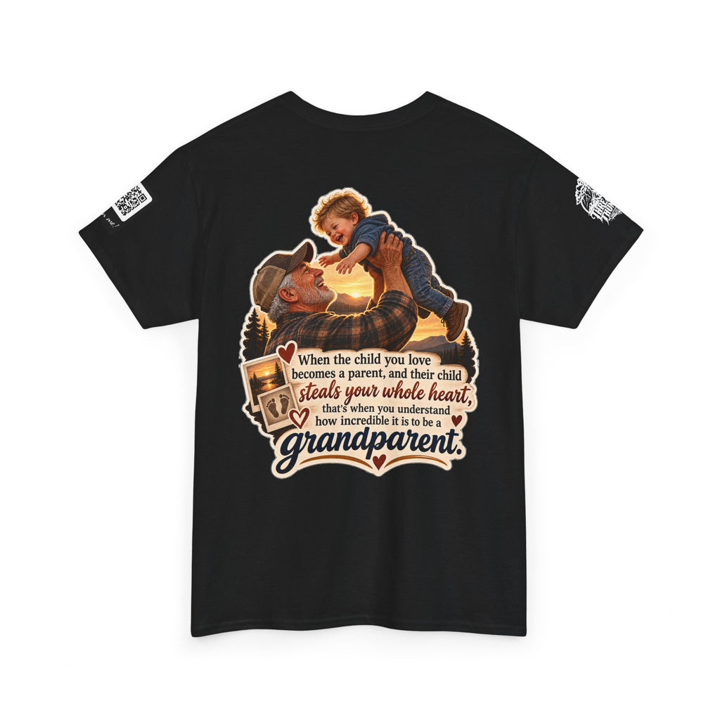 A Grandchild Steals Your Whole Heart — Proud Grandparent Back Graphic Tee