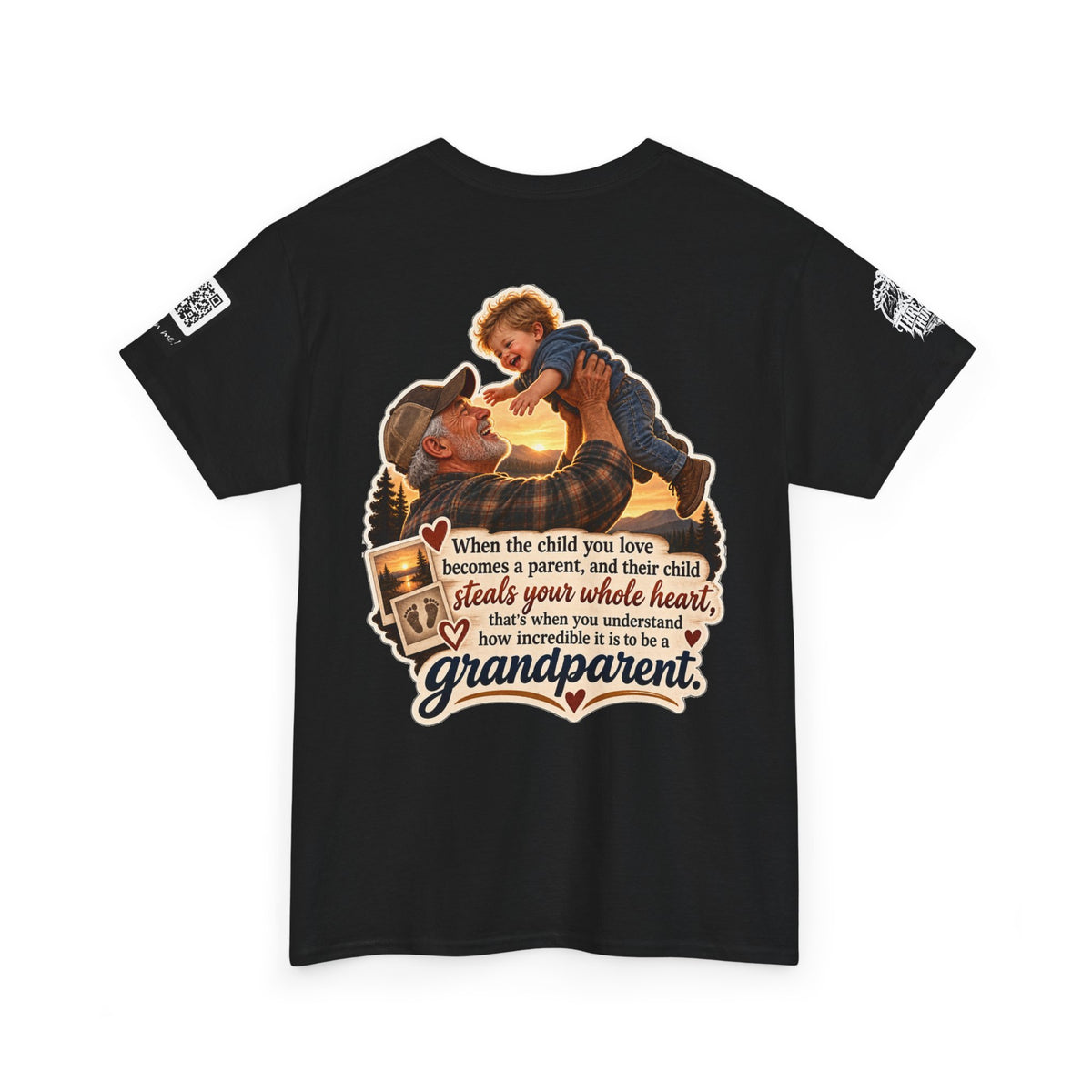 A Grandchild Steals Your Whole Heart — Proud Grandparent Back Graphic Tee
