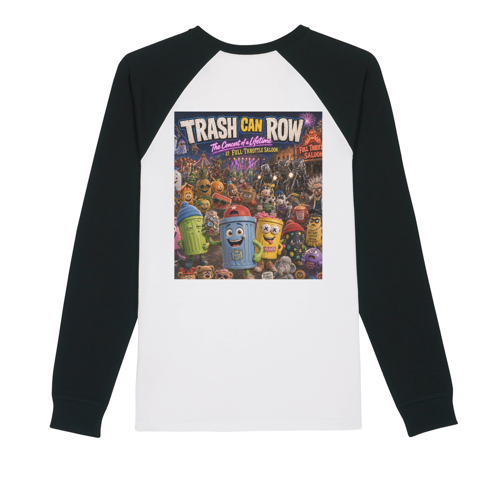 Trash Can Row CONCERT FOR A LIFETIME Premium Raglan Long Sleeve Shirt