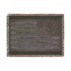 2nd Amendment American Flag Woven Blanket — Patriotic Gun Rights Throw