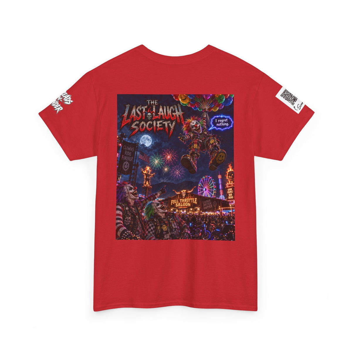 The Last Laugh Society Tee #144 — Carnival Clown Horror Graphic T-Shirt