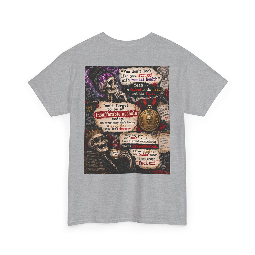Mental Health Awareness T-Shirt — Gothic Skull Collage with Encouraging Quotes