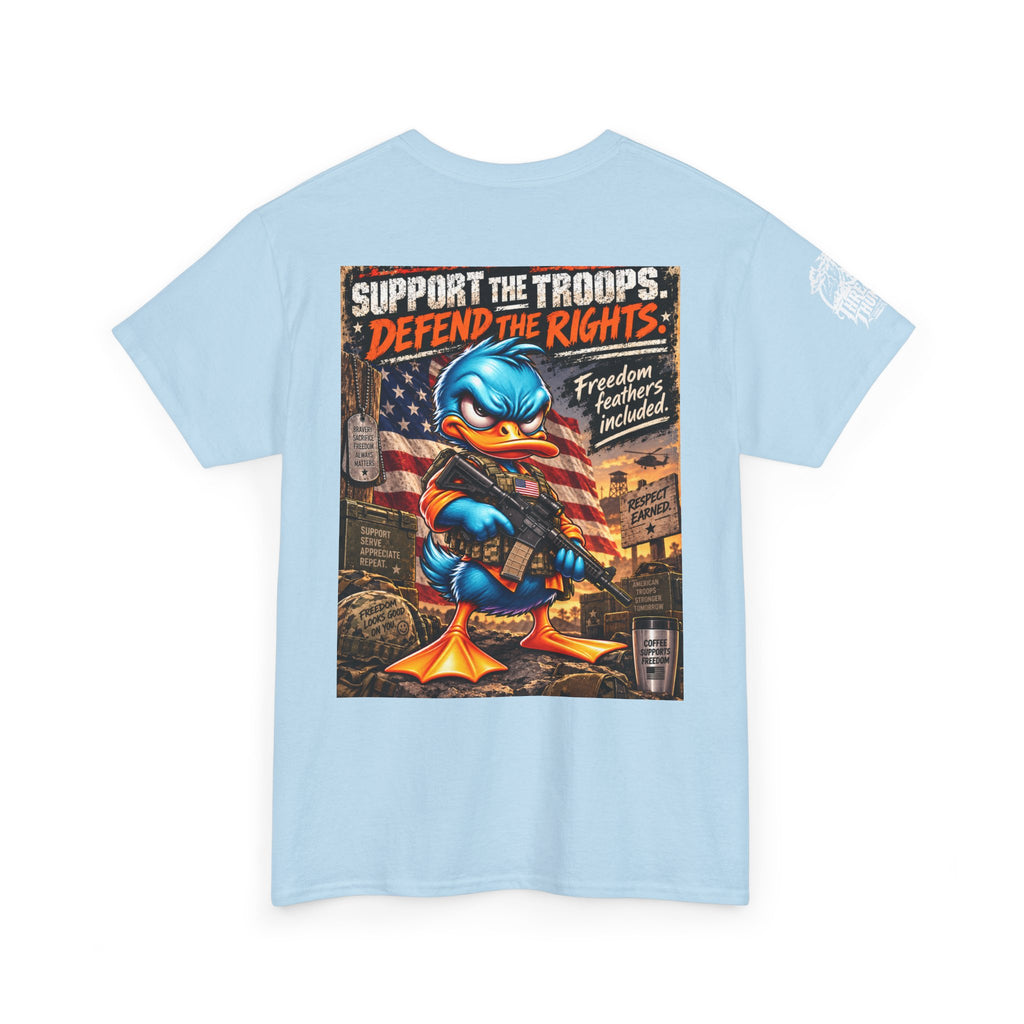 Support the Troops, Defend the Rights Back Graphic Tee