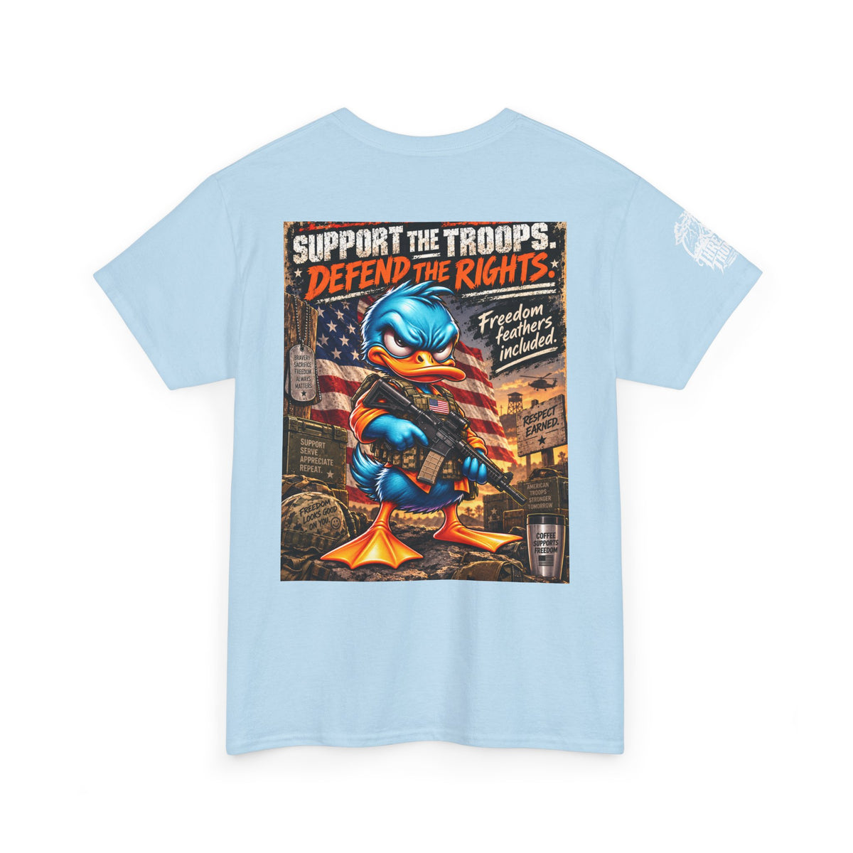 Support the Troops, Defend the Rights Back Graphic Tee