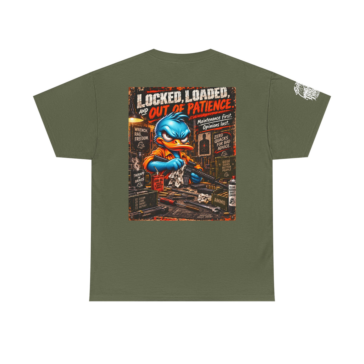 Locked, Loaded, and Out of Patience Back Graphic Tee