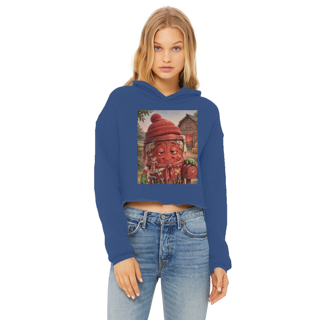 Trash Can Row – Ladies Cropped Raw Edge Hoodie