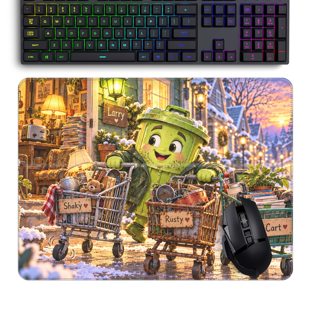 Trash Can Row Large Gaming Pad