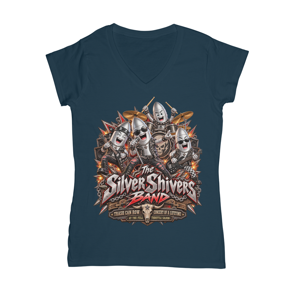 The Silver Shivers Band Classic Women's V-Neck T-Shirt