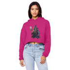 angry can man Cropped Raw Edge Boyfriend Hoodie