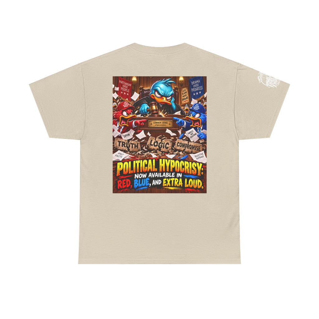 Political Hypocrisy — Red, Blue, and Extra Loud Back Graphic Tee