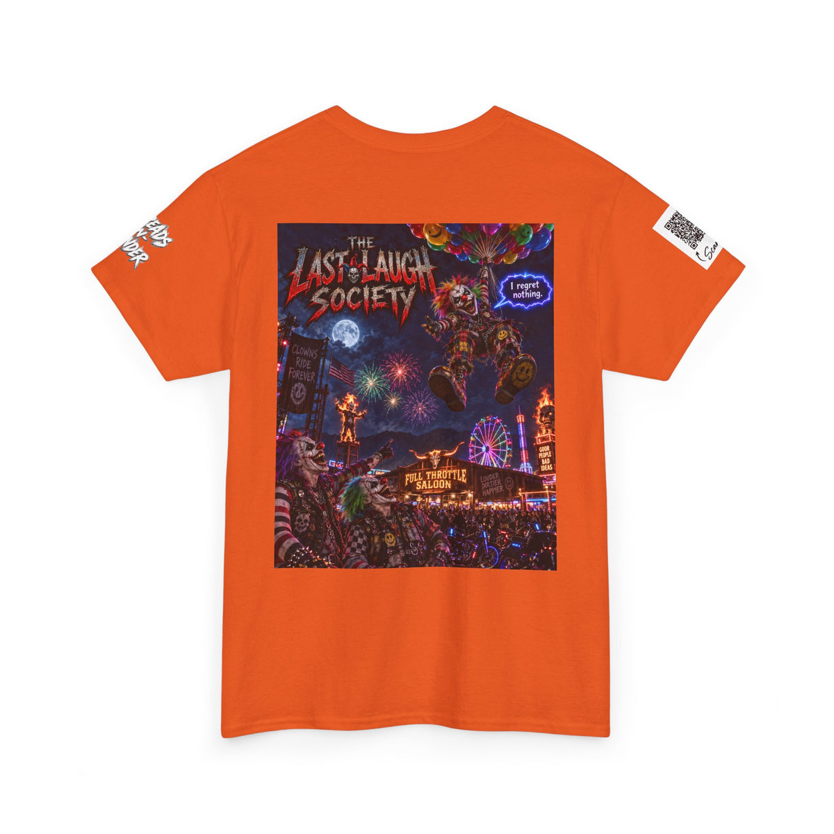 The Last Laugh Society Tee #144 — Carnival Clown Horror Graphic T-Shirt