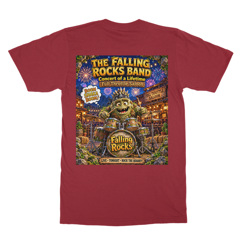 Falling Rocks Collection Classic Heavy Cotton Adult T-Shirt