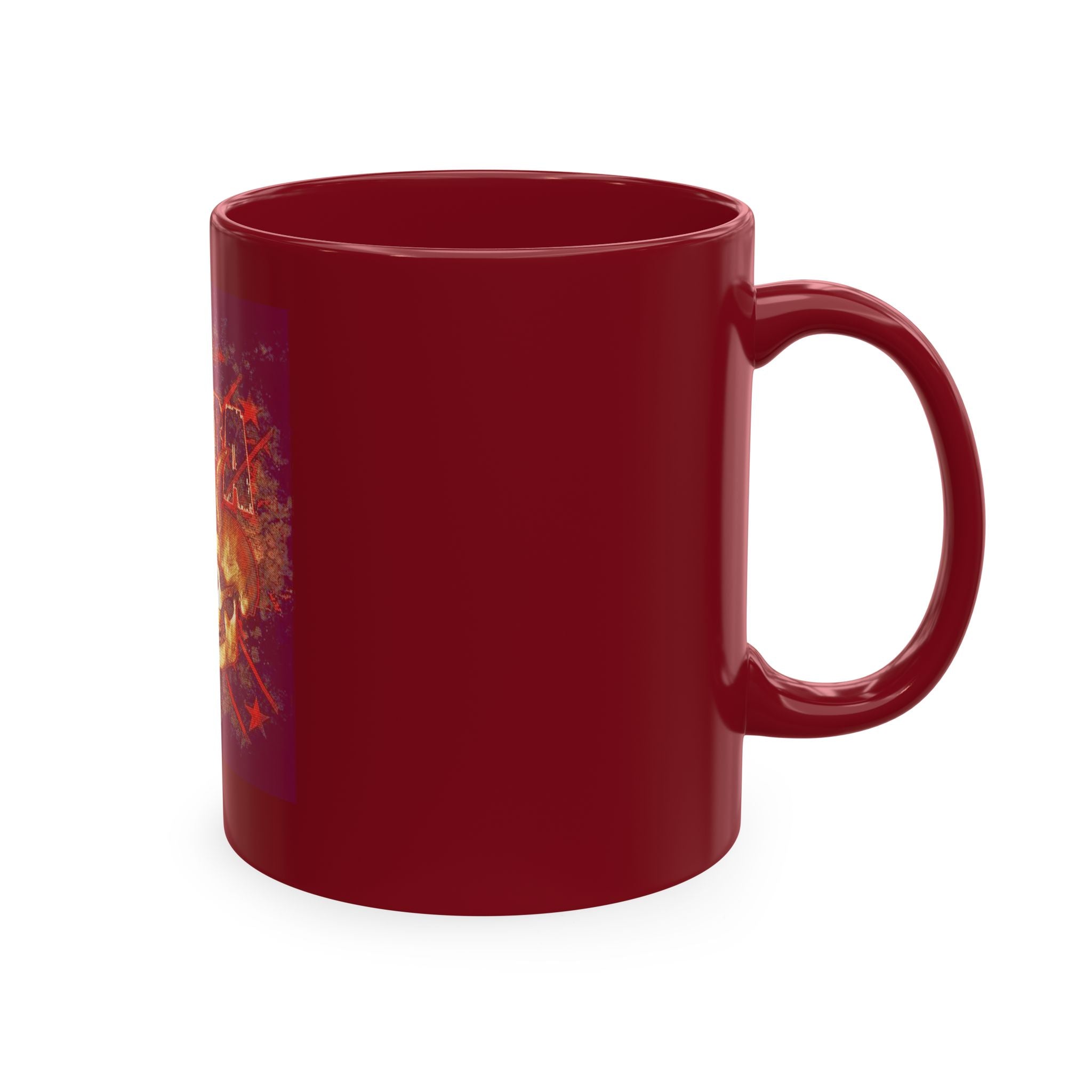 Skull Clash Ceramic Mug — Vintage Rock Tattoo Coffee Cup