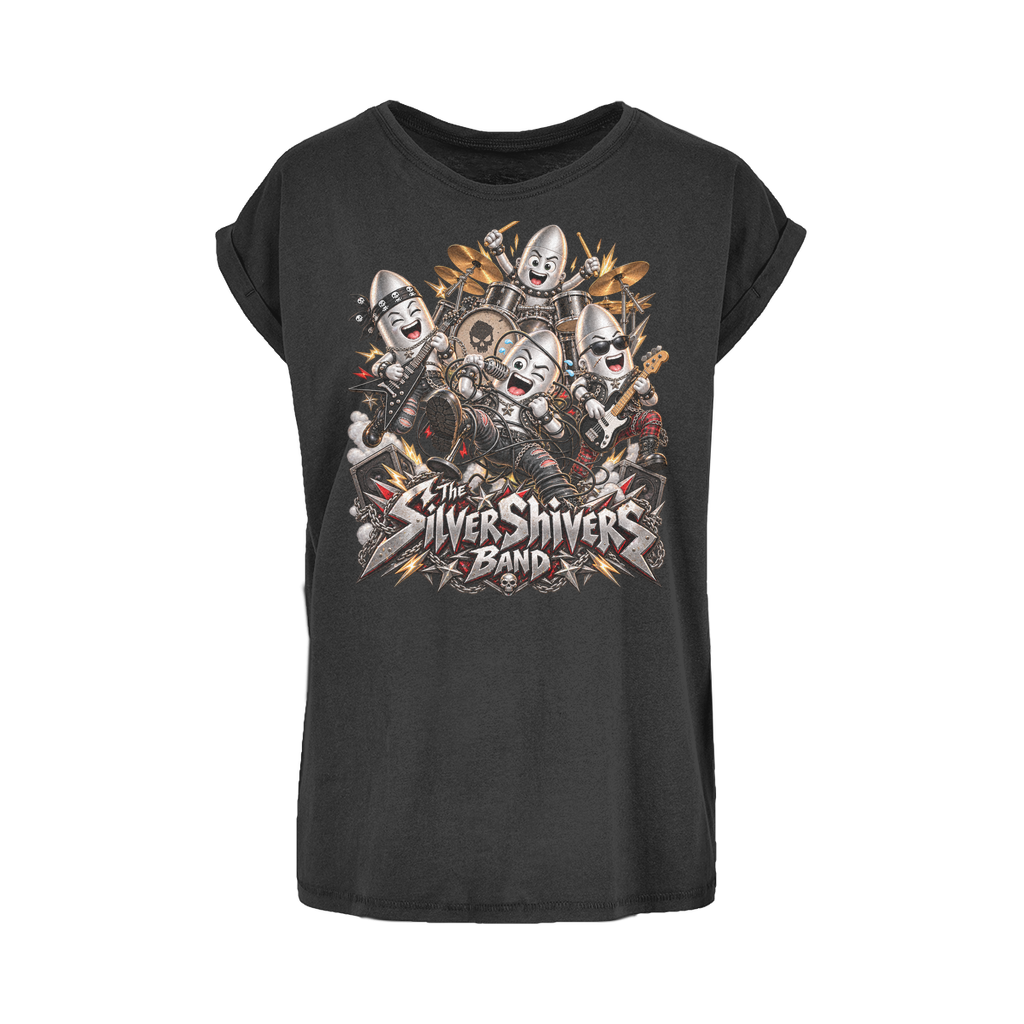 The Silver Shivers Band Women's Extended Shoulder T-Shirt XS-5XL