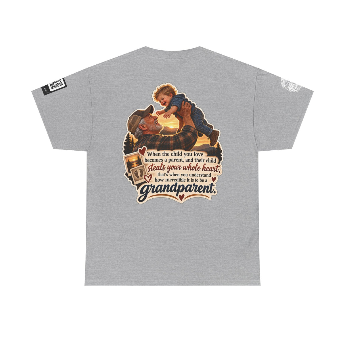 A Grandchild Steals Your Whole Heart — Proud Grandparent Back Graphic Tee
