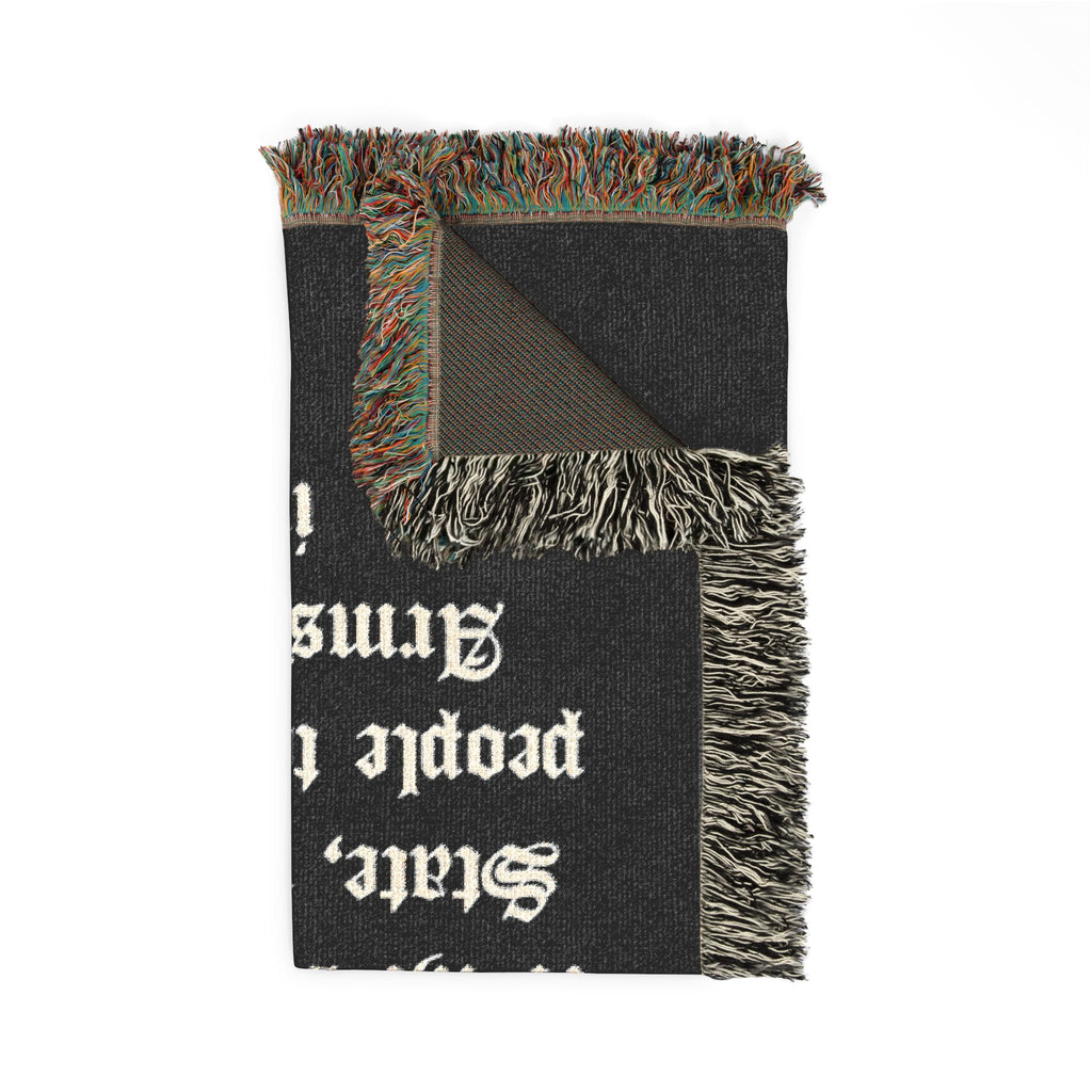Second Amendment Woven Blanket — Rustic Constitution Quote Throw