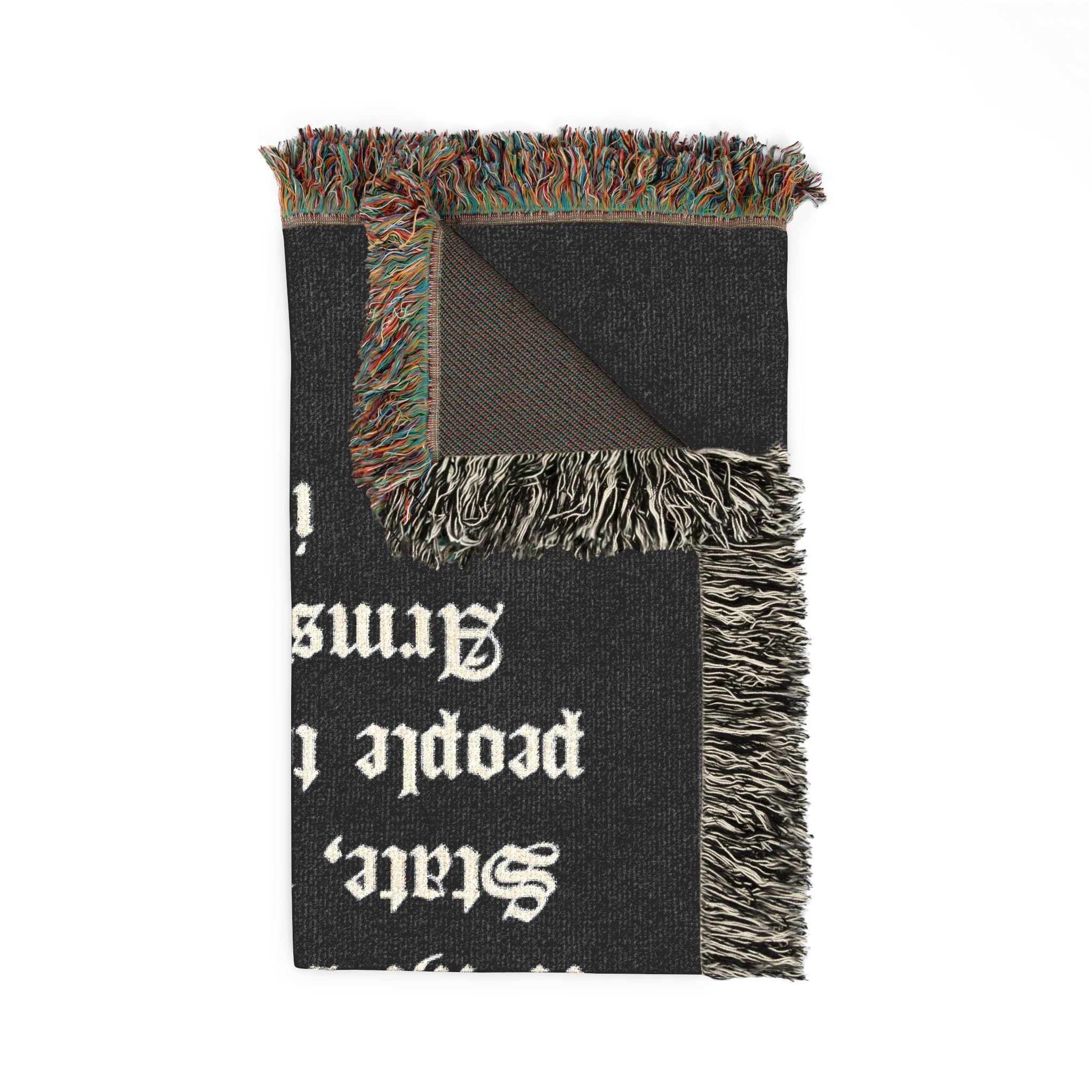 Second Amendment Woven Blanket — Rustic Constitution Quote Throw
