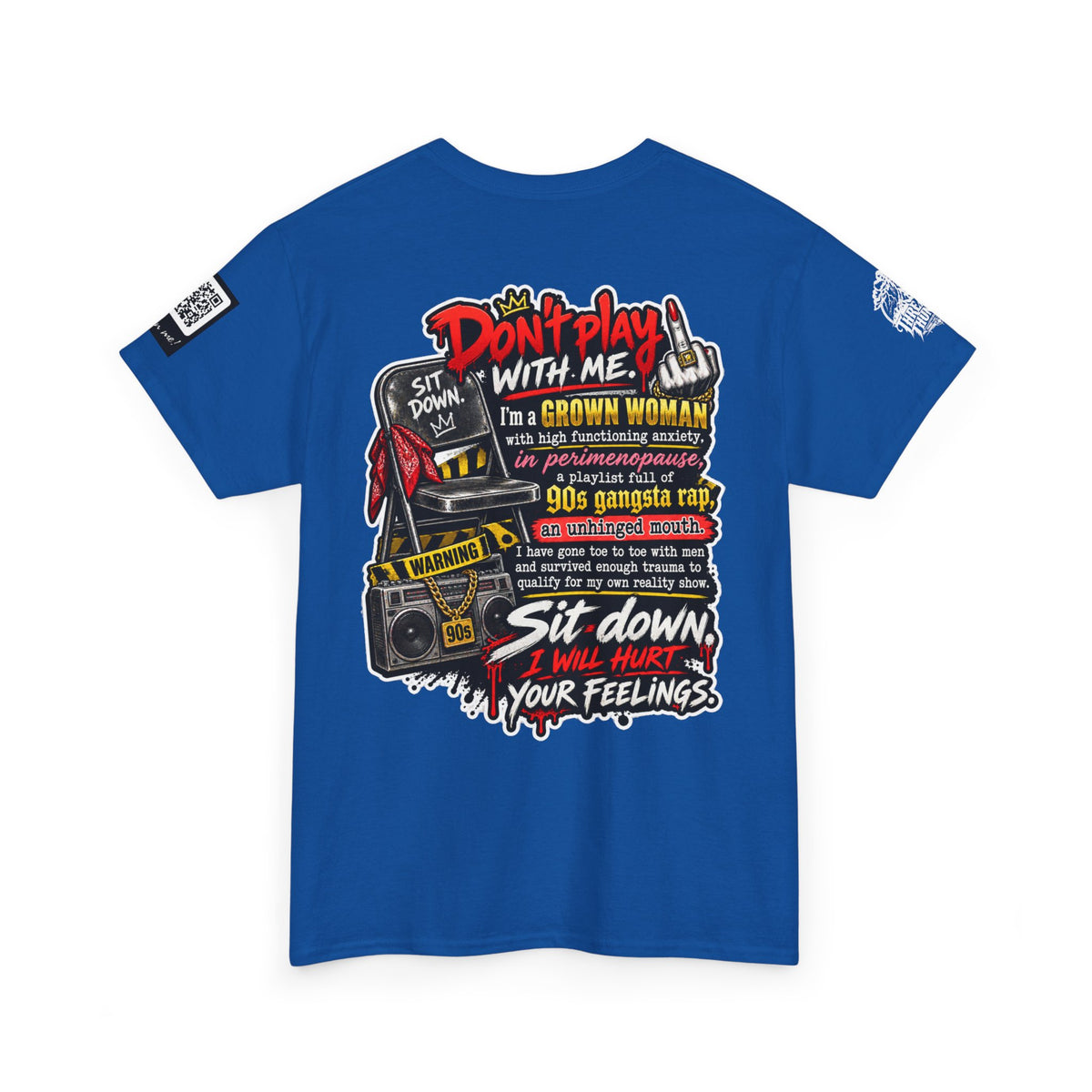 Grown Woman With Anxiety and 90s Gangsta Rap Back Graphic Tee