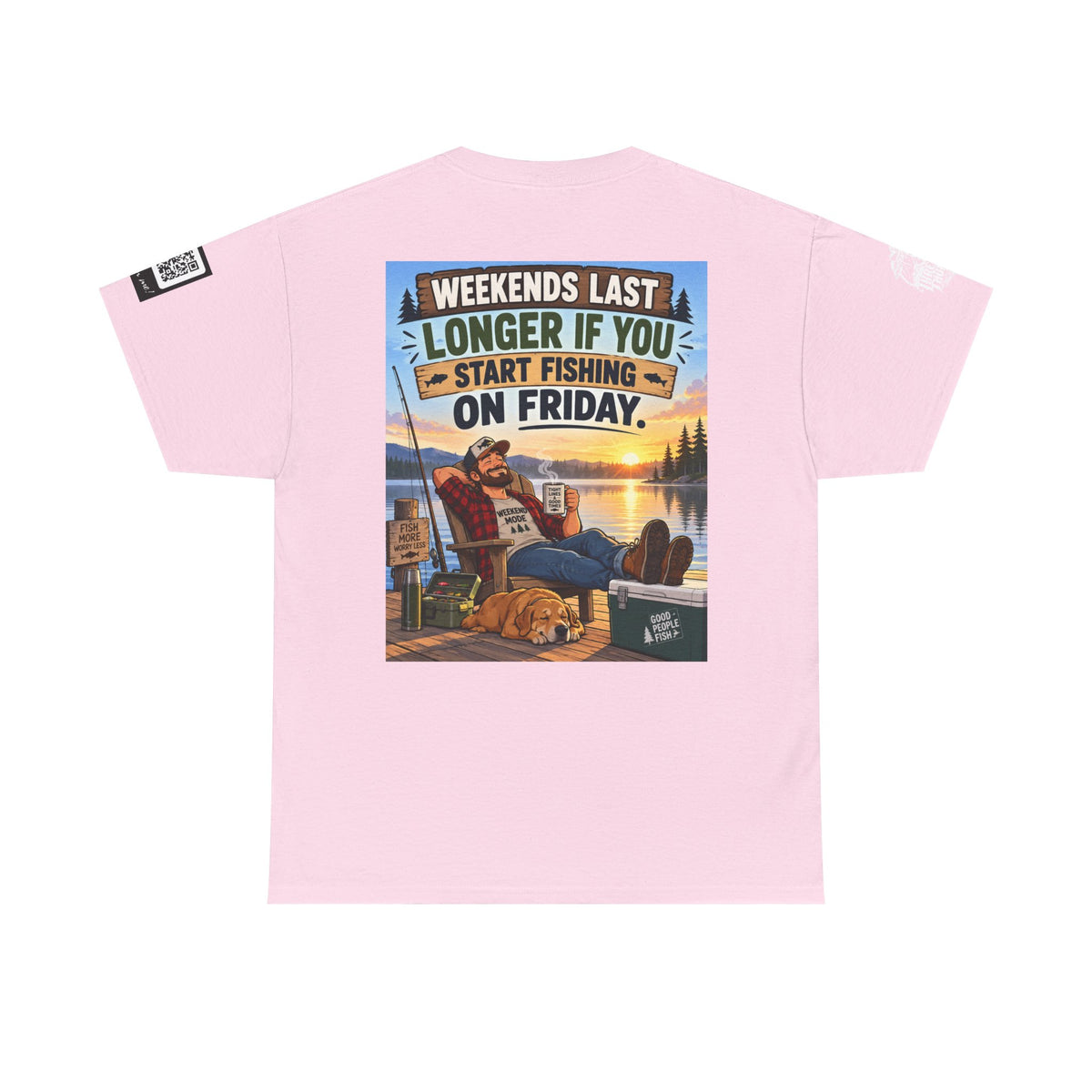 Weekends Last Longer When You Start Fishing Friday Back Graphic Tee